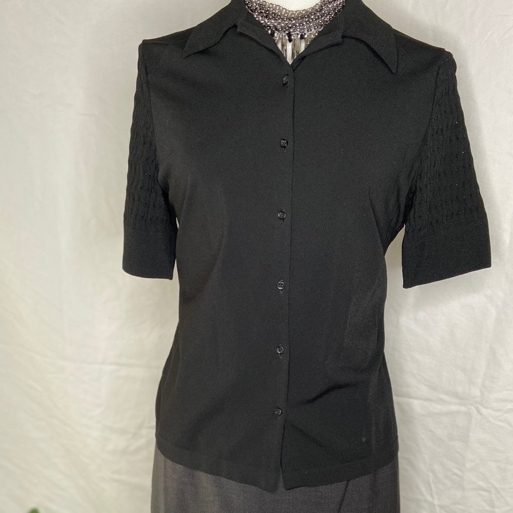 Wolford womens button-down s/s shirt Black